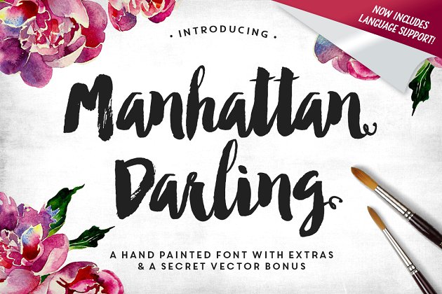 粗狂的手绘字体 Manhattan Darling Typeface + BONUS