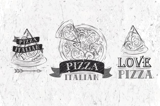 披萨图形插画 Pizza Symbol