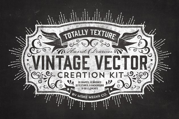 经典的粉笔颗粒纹理素材包 Totally Texture Vector Creation Kit