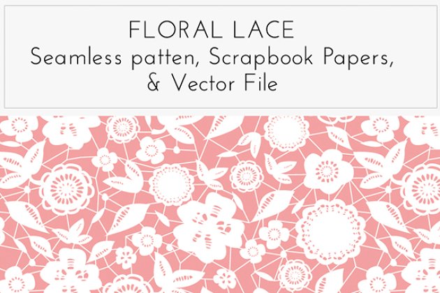 花卉图案素材纹理 Floral Lace Overlay, Pattern, Vector