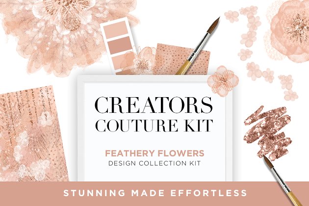 羽毛花时装设计套件 Feathery Flowers Couture Design Kit