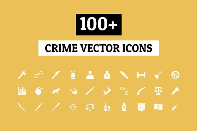 犯罪矢量图标 100+ Crime Vector Icons