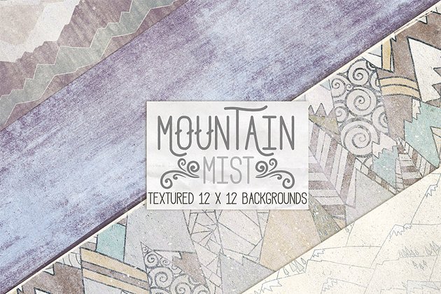 经典的以山为元素的背景纹理素材合计 Mountain Backgrounds, Textured Paper