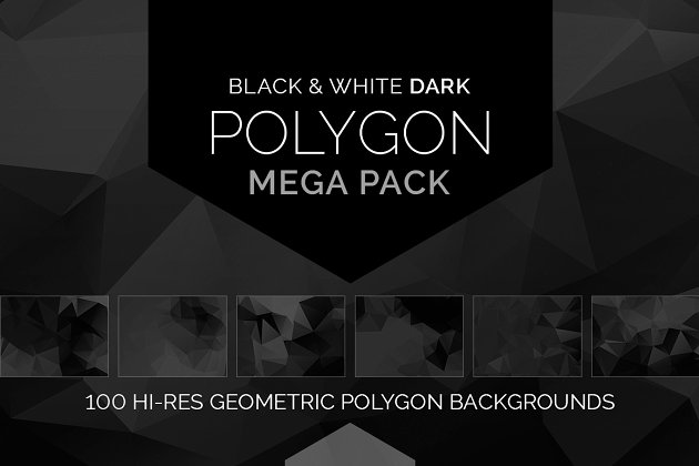 深色多边形图片包 Dark Polygon Mega Pack