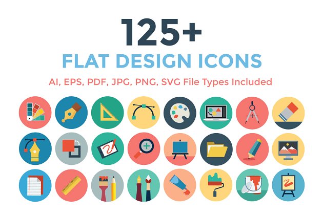 扁平化设计图标下载 125+ Flat Design Icons
