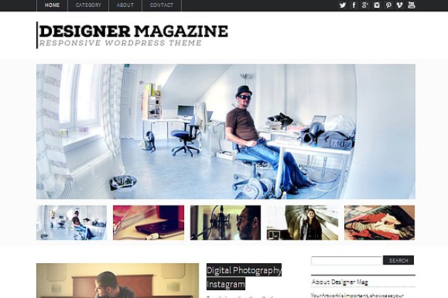 设计师杂志风格的WordPress主题模版 Designer Magazine WordPress Theme