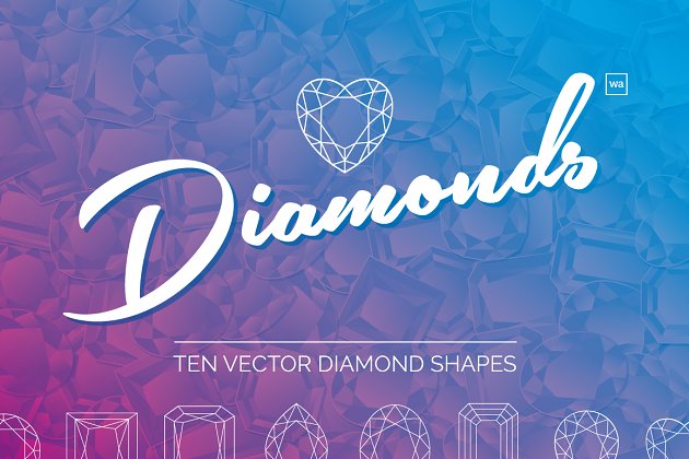 钻石矢量图形 Ten Diamond Vector Shapes