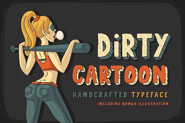 有趣搞笑的卡通字体 Funny typeface "Dirty Cartoon"
