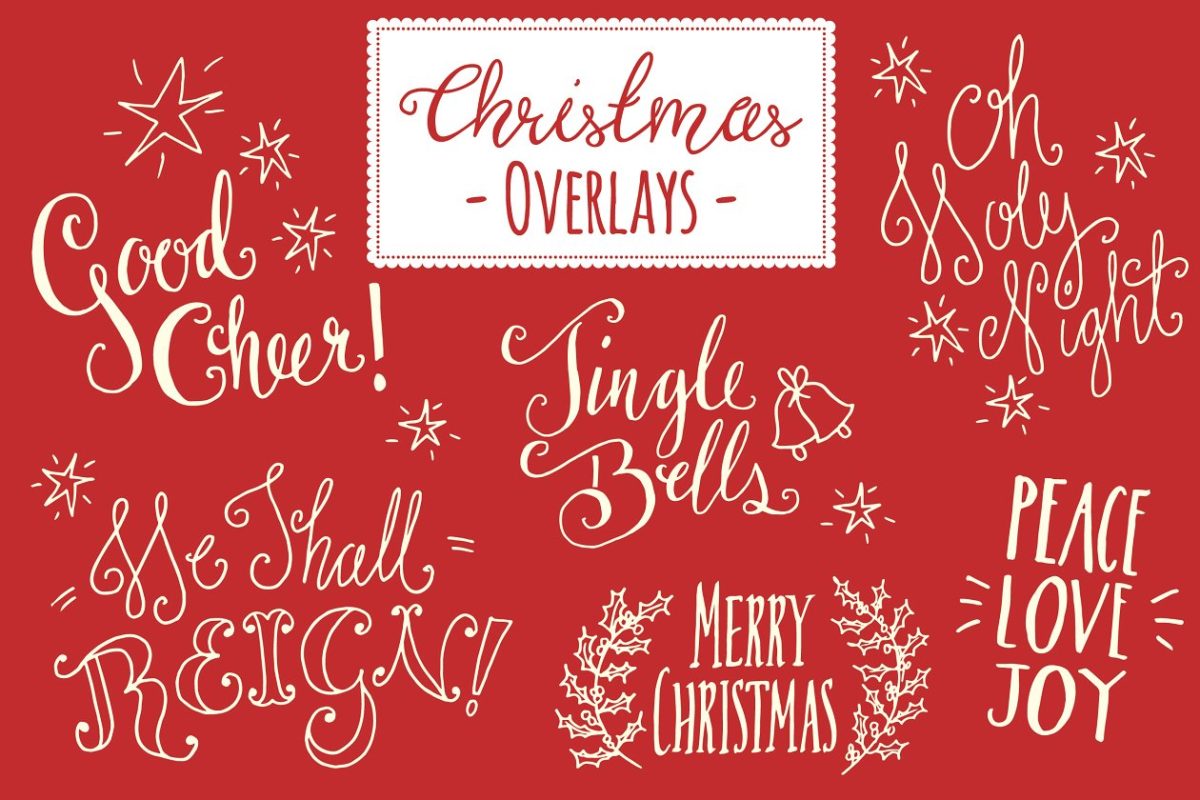 圣诞节字体 Christmas Overlays Set 5 – Vector