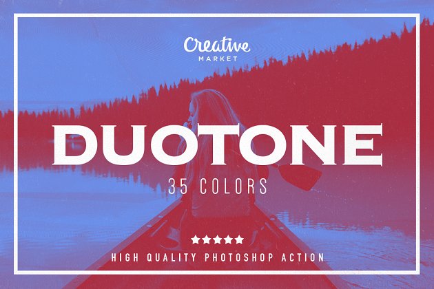 半色调特效ps动作 Duotone Photoshop Action