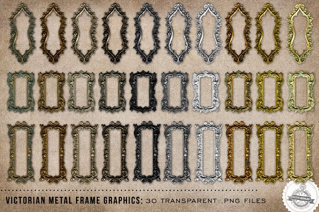 经典的金属画框图形 Victorian Metal Frame Graphics
