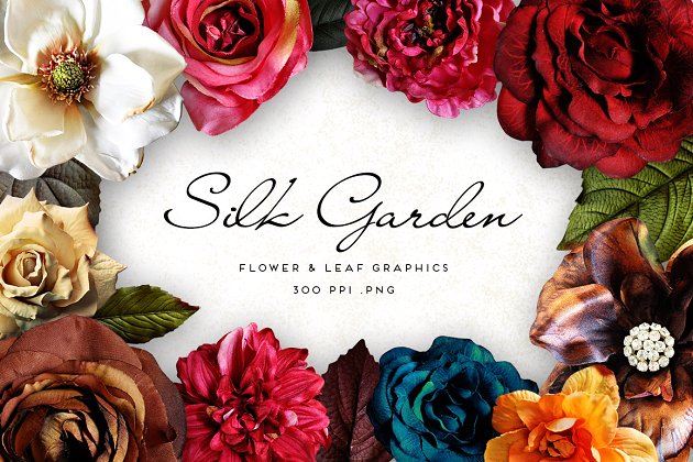创意花卉图片 Silk Flower Garden Graphics