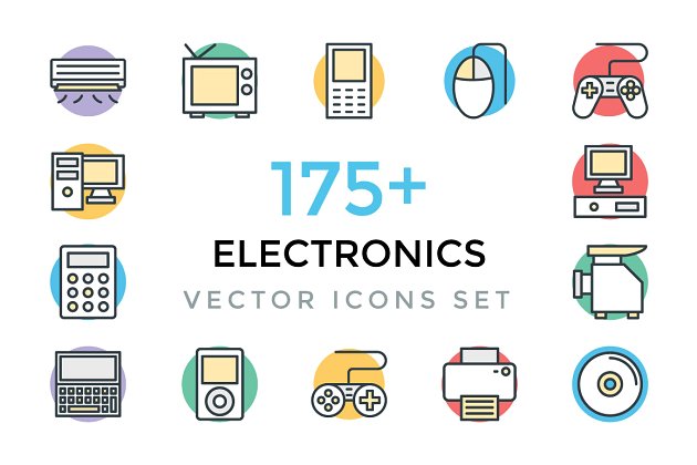 175+电子图标素材 175+ Electronics Vector Icons