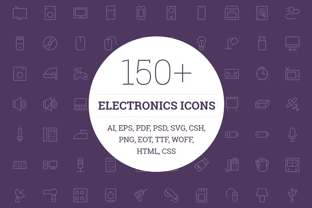 电子设备图标素材 150+ Electronic Icons