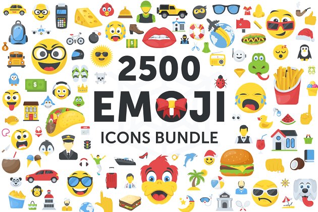 2500个表情图标合集 2500 Emoji Icons Bundle