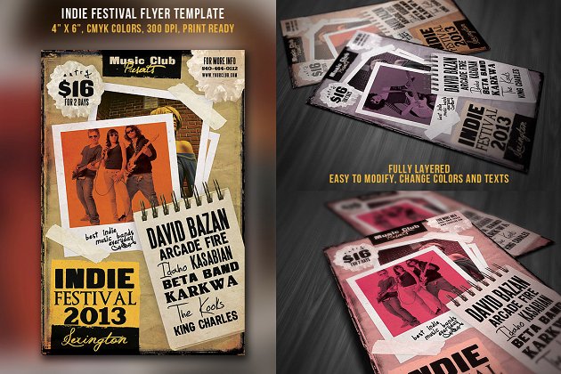 独立节日宣传单模板 Indie Festival Flyer Template