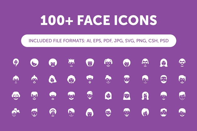人物头像图标制作 100+ Face Icons