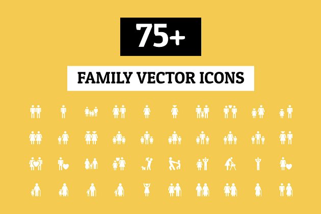 家庭矢量图标素材 75+ Family Vector Icons