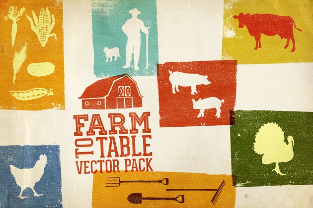 农场到表矢量包 Farm to Table Vector Pack Volume 1