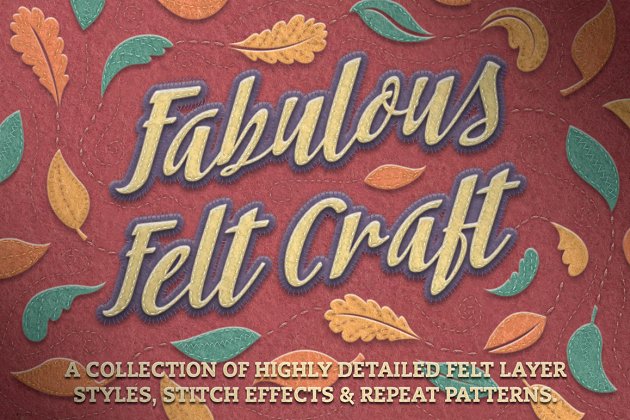 毛毡设计图层样式 Felt Craft – Stitches Styles & More