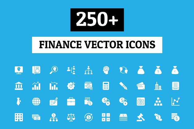 250+个金融主题图标 250+ Finance Vector Icons