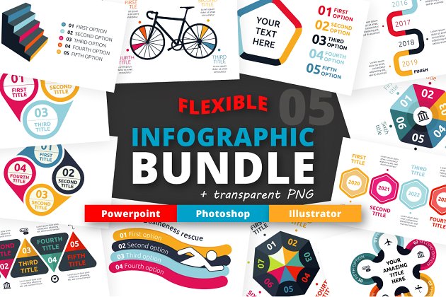 灵活的ppt素材信息图包 Flexible Infographic Bundle (vol.5)