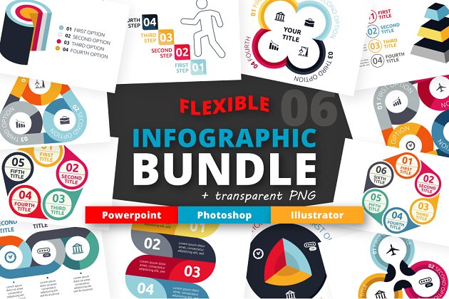 灵活的ppt素材信息图包 Flexible Infographic Bundle (vol.6)