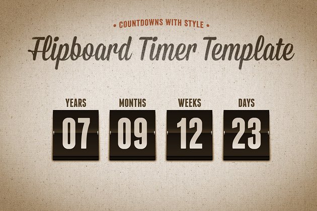 倒计时翻页模板 Flipboard Countdown Timer Template
