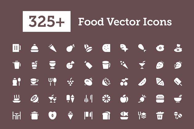325个食品图标 325+ Food Vector Icons