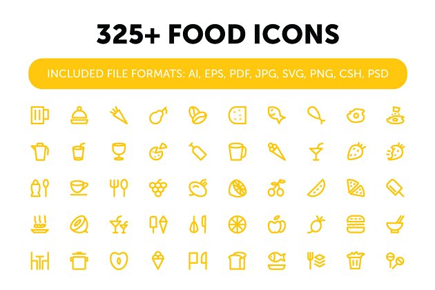 食物图标素材 325+ Food Icons