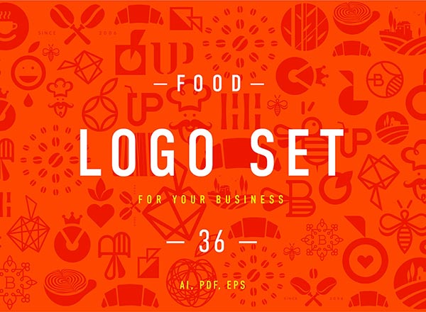 现代时尚的食物LOGO标志设计矢量素材下载[ai,eps,jpg]