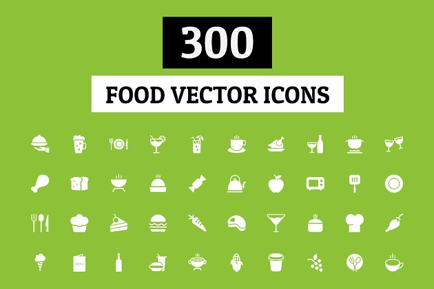 美食矢量图标 300 Food Vector Icons