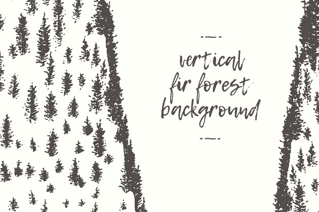 垂直冷杉森林背景 Vertical fir forest backgrounds