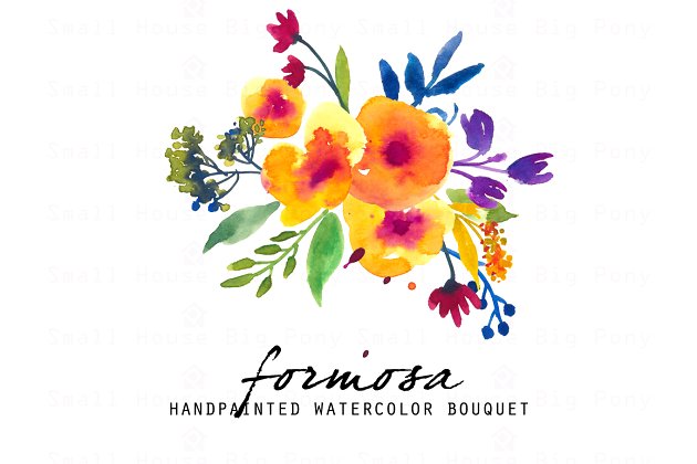 水彩剪贴画集 Formosa – Watercolor Clip Art Set