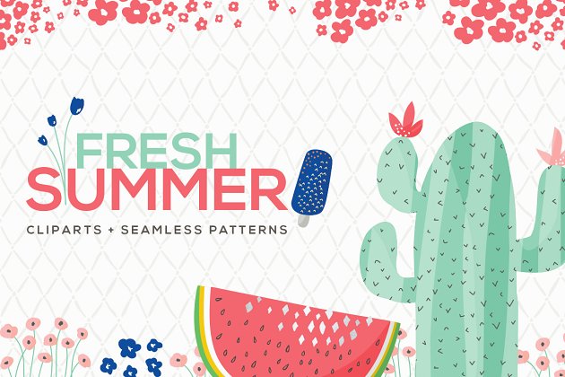 相机新鲜的背景纹理素材 Fresh Summer Patterns