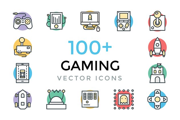 100+游戏矢量图标 100+ Gaming Vector Icons