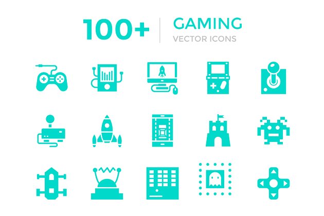 100+游戏相关元素图标 100+ Gaming Vector Icons