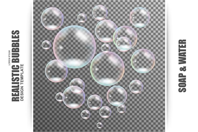 逼真的肥皂泡和水素材 Realistic Soap And Water Bubbles