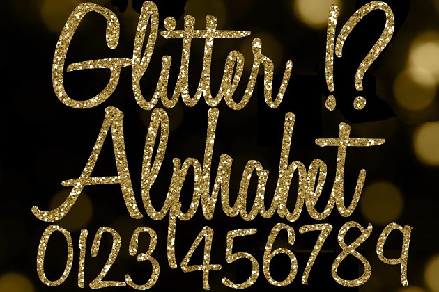 烫金英文字体素材 Gold Glitter Letters – Gold Alphabet