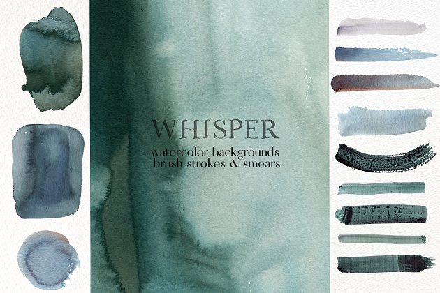 水墨背景纹理素材 Whisper – Watercolor Backgrounds
