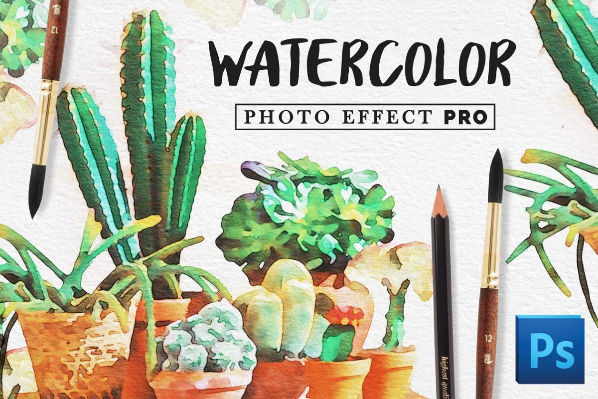 水彩插画图片 Watercolor Photo Effect Pro