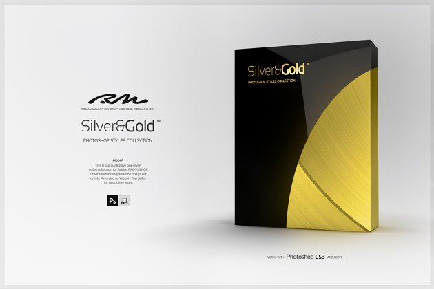 金银背景纹理素材 RM Silver & Gold