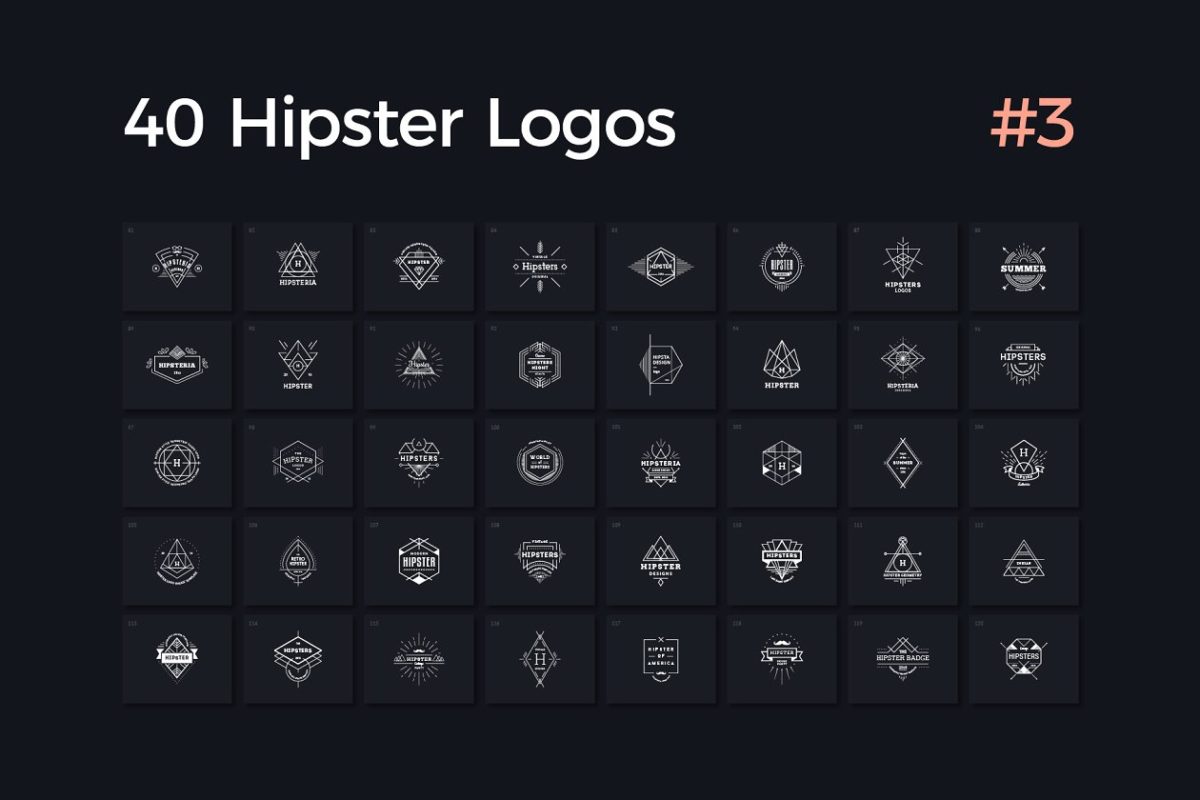 40个时髦logo模版 40 Hipster Logos Vol. 3