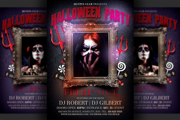 万圣节海报模板 Halloween Party Flyer Template