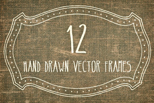 手绘经典图形画框 Hand Made Vector Frames Pack 1