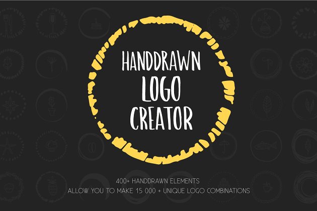 手绘logo模板包 Handdrawn Logo Creator Bundle
