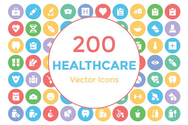 200个健康医疗图标 200 Healthcare Vector Icons