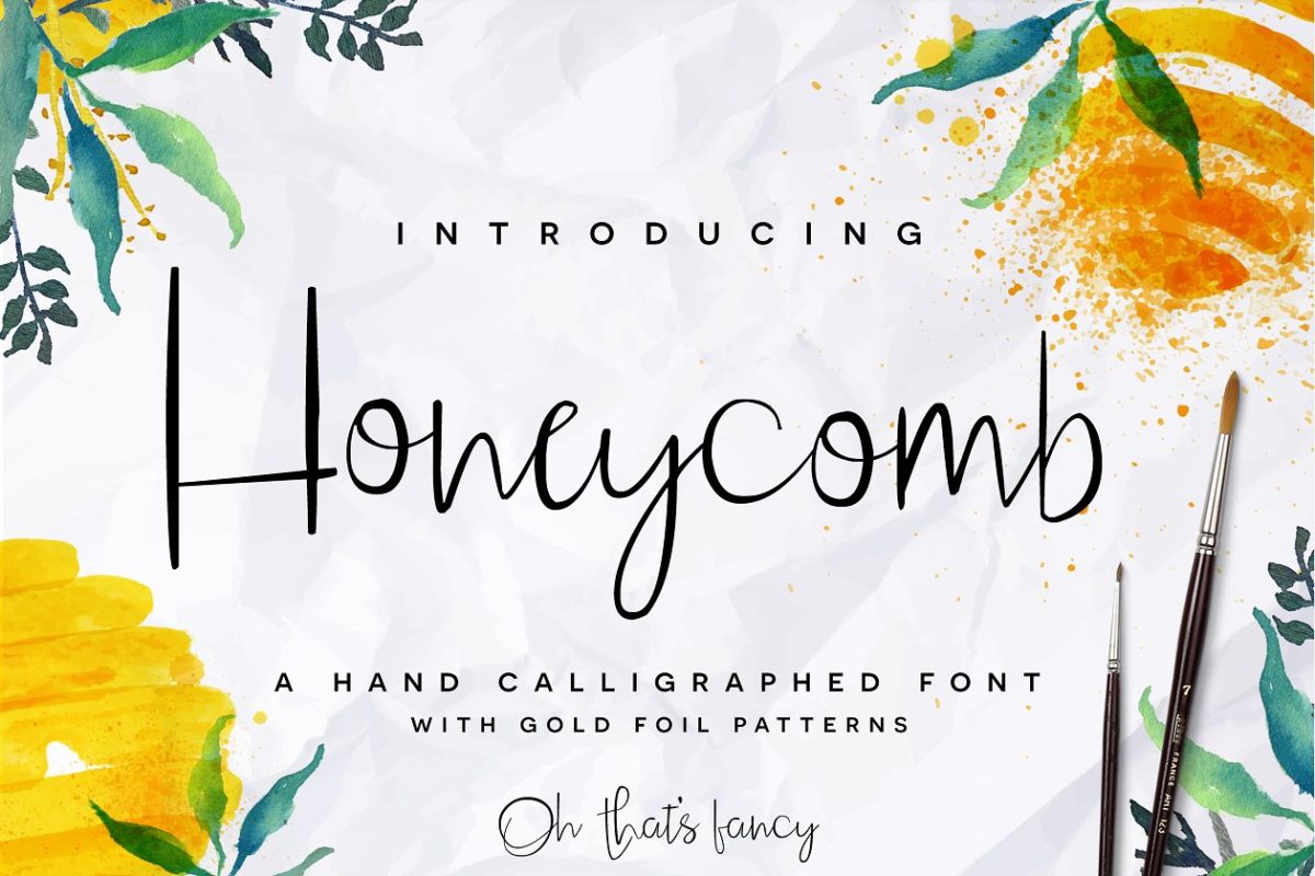 轻松手绘的字体 Honeycomb Font + Bonus