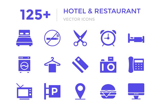 125+酒店和餐厅图标