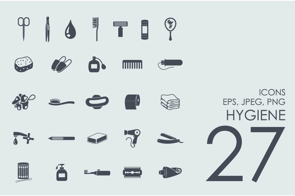 护理图标素材 27 hygiene icons